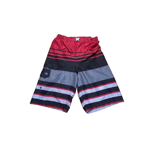 Vintage OP swim trunks shirts mesh inside XL Youth Boys elastic waistband ties - Picture 1 of 10